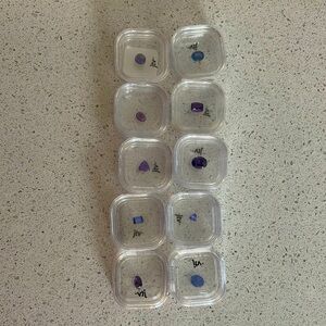 Lot of 10 purple gemstones